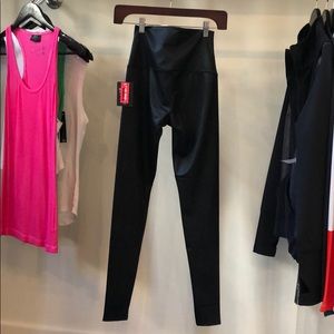 Faux leather snake black onzie high waist leggings